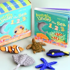 Australian Geographic Australia Under the Sea 1, 2, 3 by Frané Lessac - Book and Finger Puppet Set