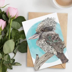 Australian Geographic Eye on You - Kookaburra Greeting Card by Shannon Dwyer