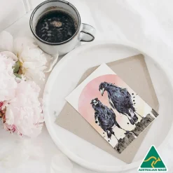 Australian Geographic Fence Sitters - Australian Magpie Greeting Card by Shannon Dwyer