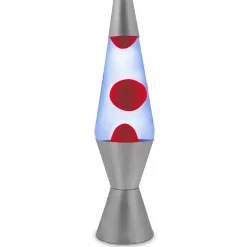 Australian Geographic Retro Silver Lava Lamp Blue/Red Wax - 37cm