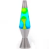 Australian Geographic Retro Silver Lava Lamp with Blue and Yellow Wax - 37cm