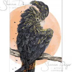 Australian Geographic Sassy - Red-tailed Black Cockatoo Greeting Card by Shannon Dwyer