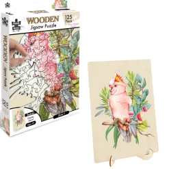 Australian Geographic Shaped Wooden 132 Piece Jigsaw Puzzle, Major Mitchell's Cockatoo
